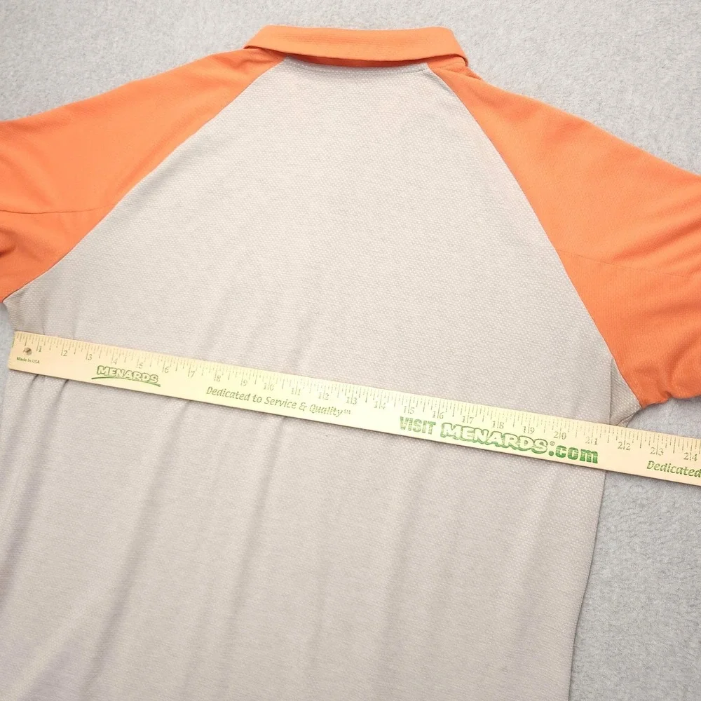Nike Golf Dri-FIT Polo Shirt Mens Large Gray Orange Golf Performance Stretch Top